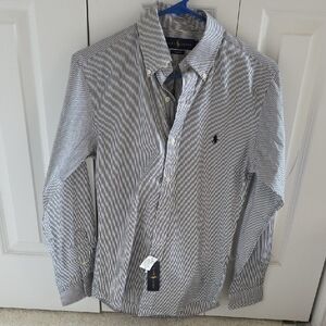 Ralph Lauren Men's Striped Black and White Shirt